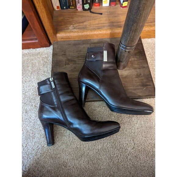 Aquatalia vera gomma Italian made leather ankle boots euc sz 8.5 - Picture 1 of 11